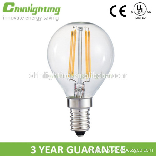 High lumen g45 filament bulb 2700k 2200k warm white clear led filament christmas light